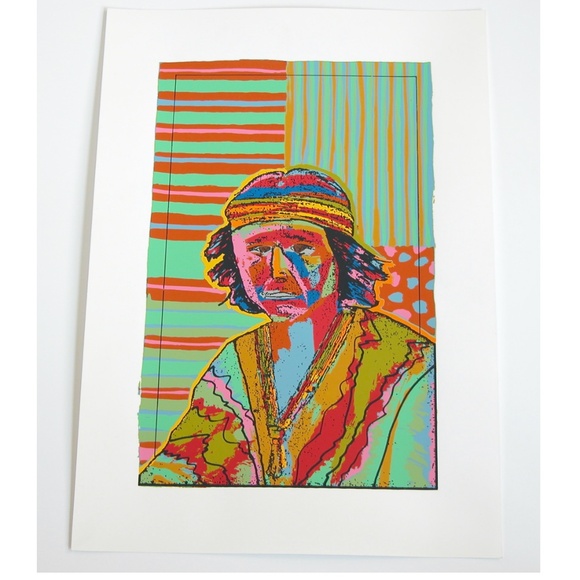 Native American Indian Silkscreen Print Pop Art Graffiti Cochise - Picture 2 of 3